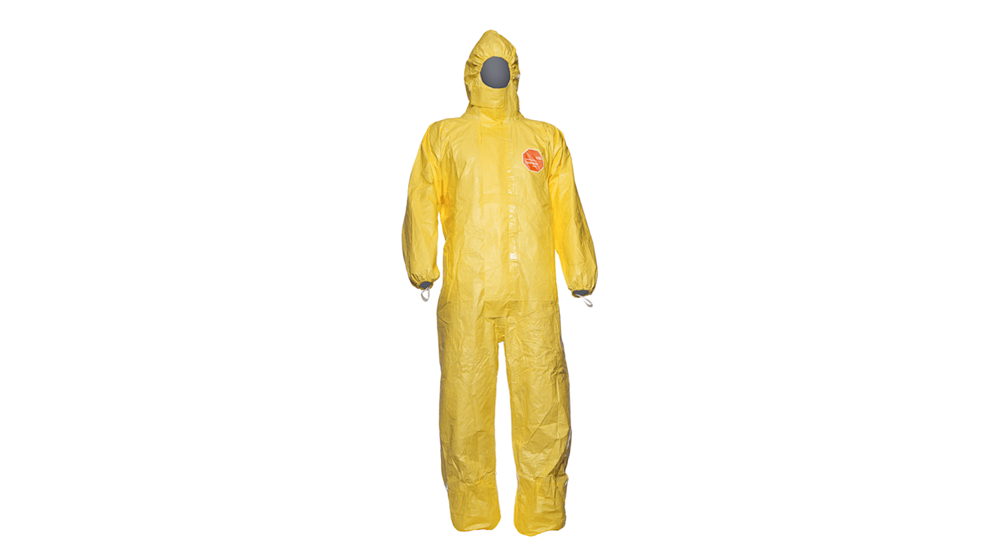 Tute monouso DuPont, XXL Unisex, col. Colore giallo, con cappuccio