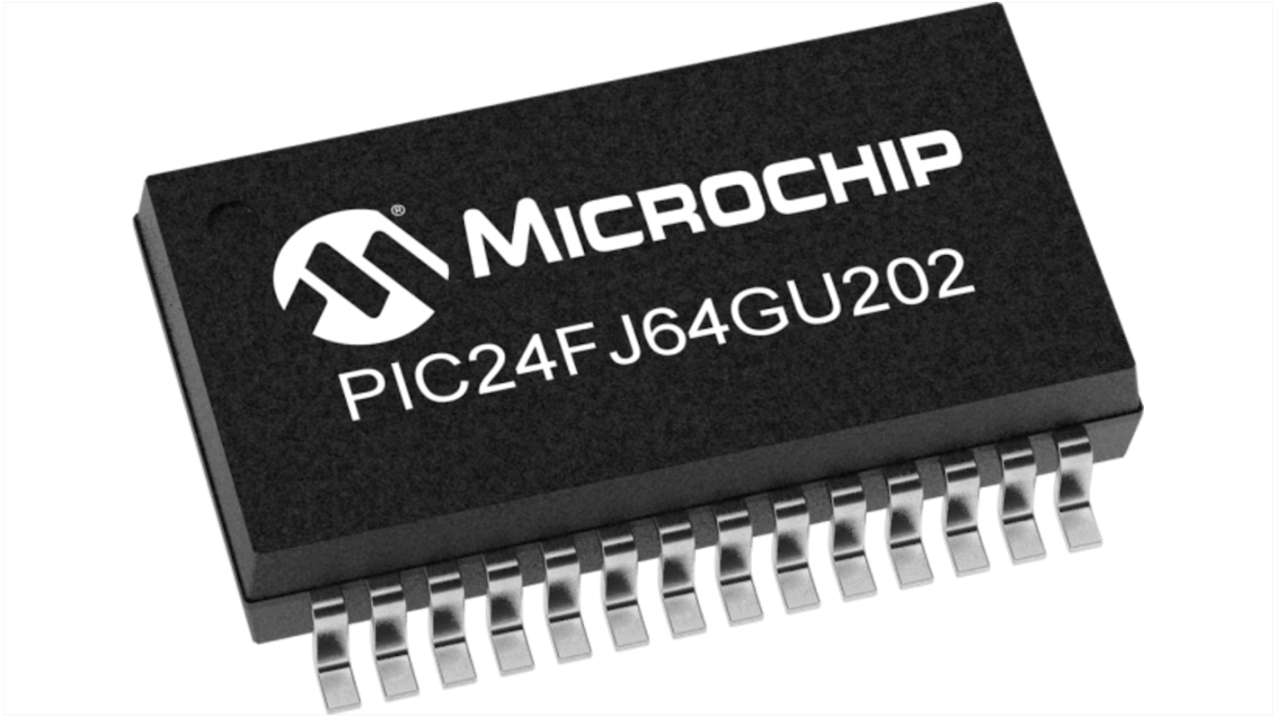 Microchip PIC24FJ64GP202-I/SO, 16bit PIC Microcontroller MCU, PIC, 32MHz, 64 kB Flash, 28-Pin SOIC