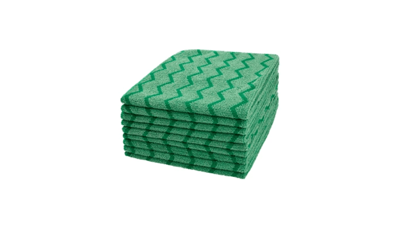 HYGEN Hygen Green Microfibre Cloths for General Cleaning, Pack of 12