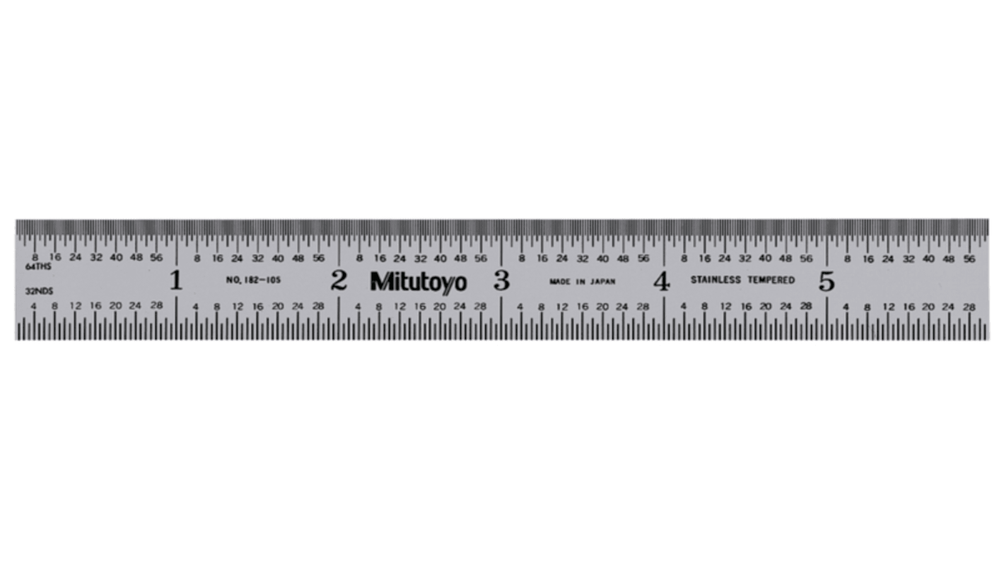 Mitutoyo Stahl Maßstab, metrisch/zöllig 150mm x 19mm