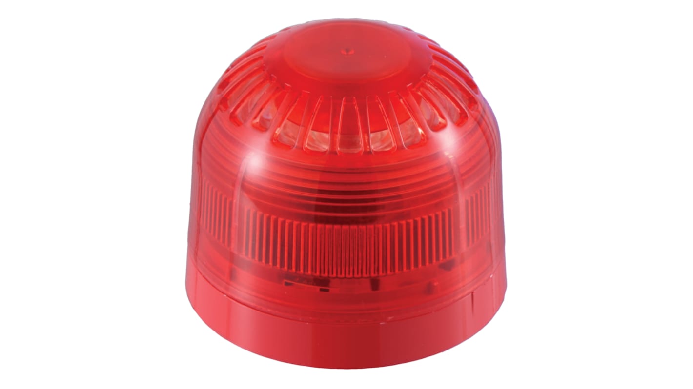 Klaxon Sonos Signalleuchte 17-60 V Rot, für Sonos Signalgeber mit LED Blitzlicht (Sounder Beacons), Linse, IP21, IP65