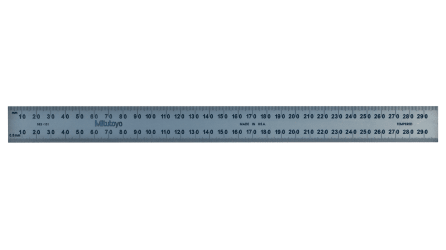 Mitutoyo 300mm Steel Metric Ruler, With UKAS Calibration