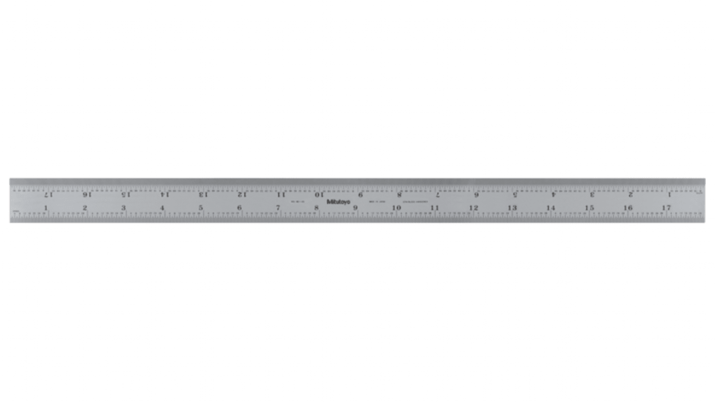 Mitutoyo Stahl Maßstab, metrisch/zöllig 450mm x 20.6mm, ISO-kalibriert