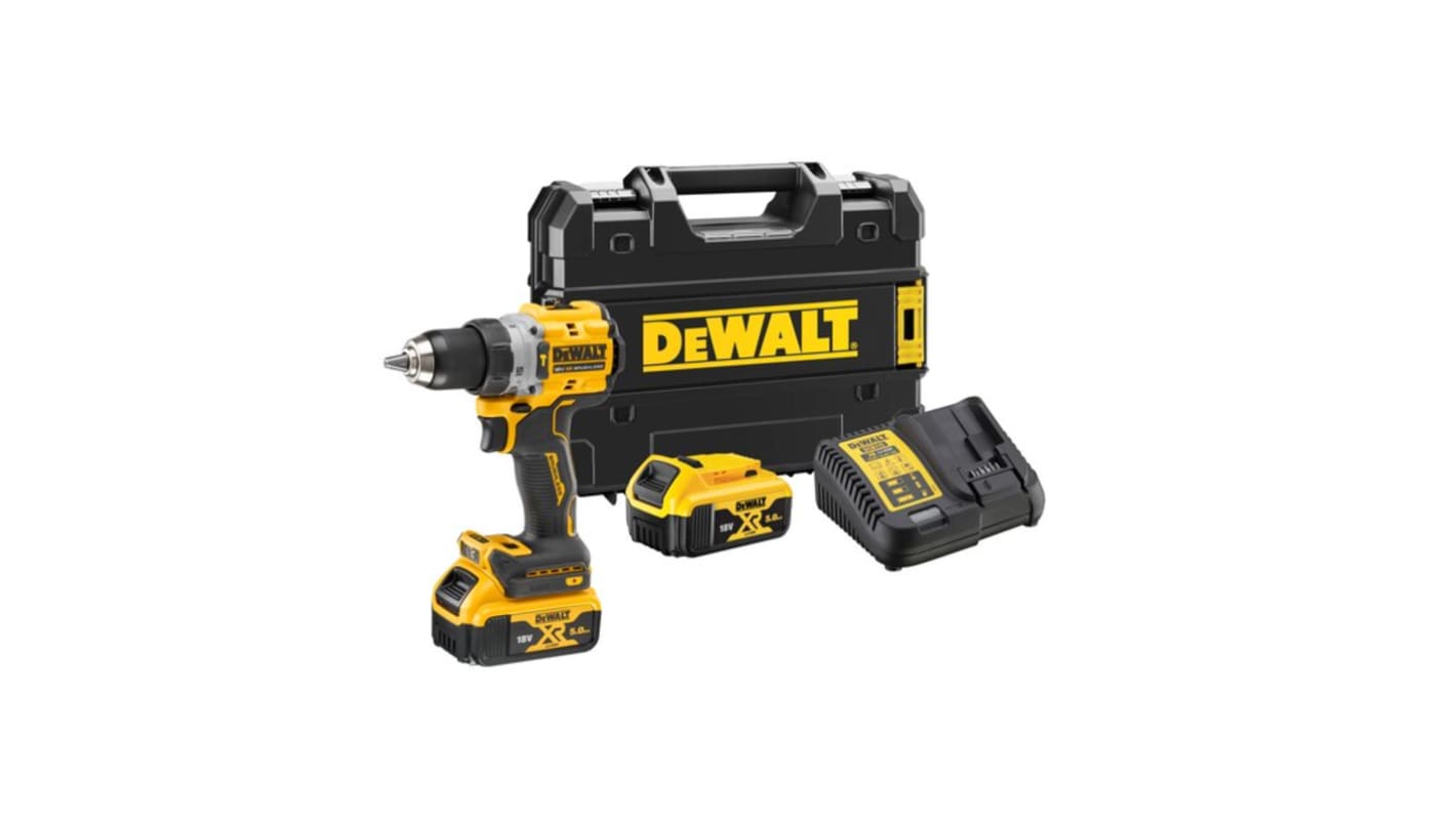 Taladro percutor DeWALT a batería Li-Ion de 18V 5Ah con 2 baterías