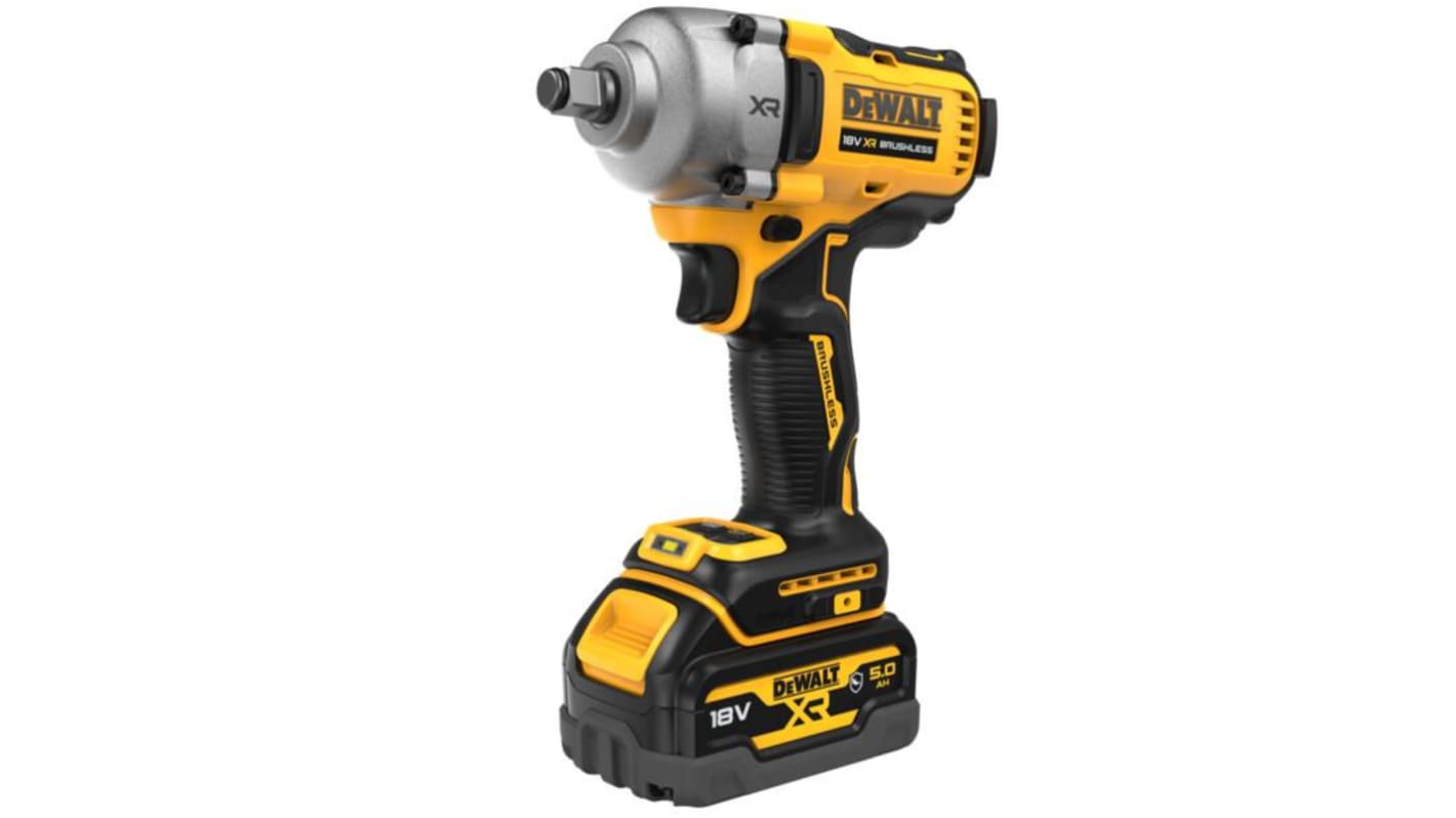 DeWALT 1/2 in 18V, 5Ah Impact Wrench, Euro Plug