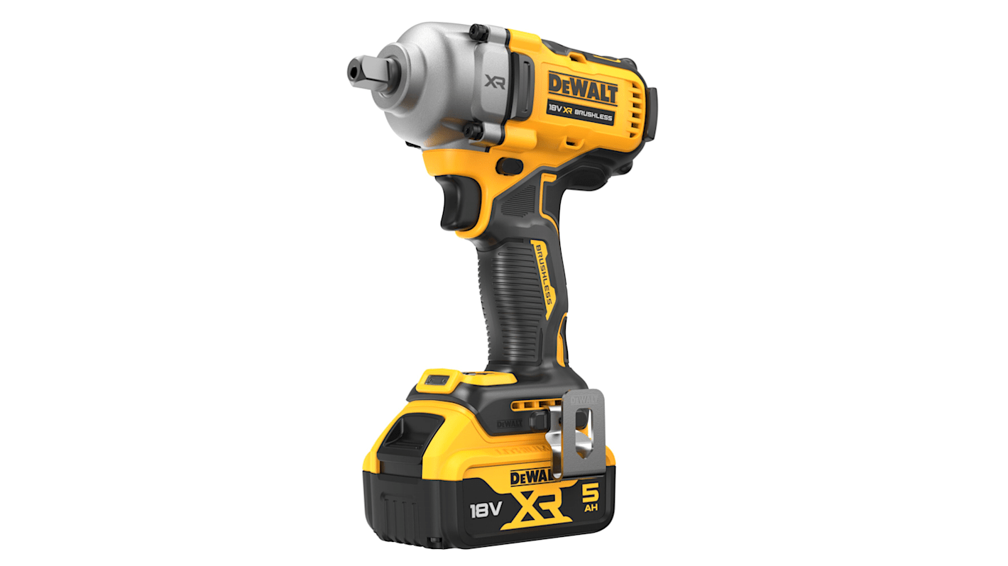 DeWALT 1/2 in 18V, 5Ah Impact Wrench, Euro Plug