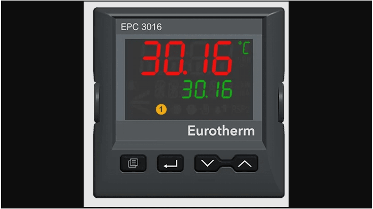 Régulateur PID Eurotherm, EPC3016, 100 → 230 V c.a., 48 x 48mm, 1 relais, 2 logiques