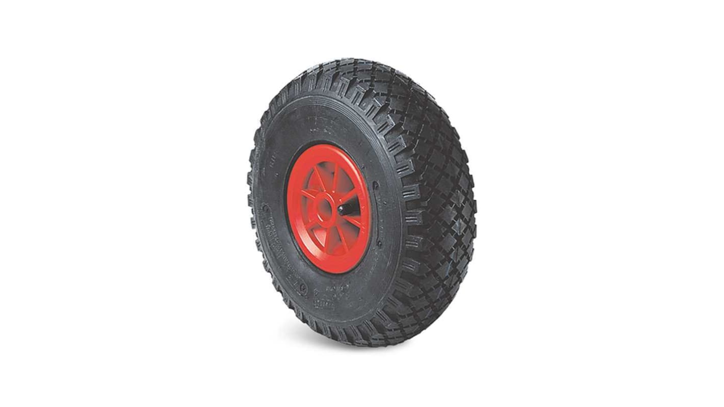 Guitel Hervieu Black, Red Rubber Abrasion Resistant Trolley Wheel, 150kg