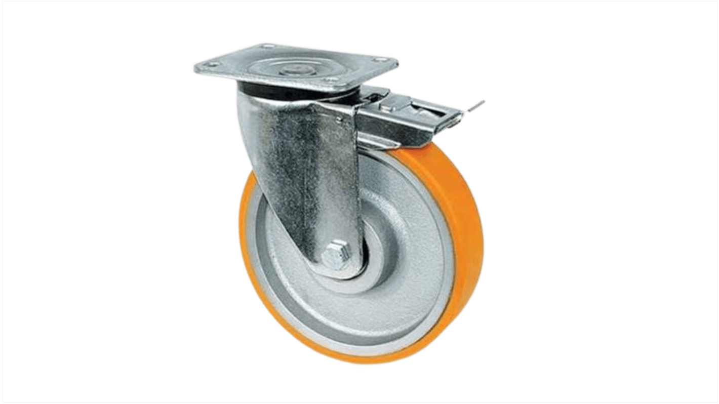 Guitel Braked Swivel Castor, 250mm PU, B