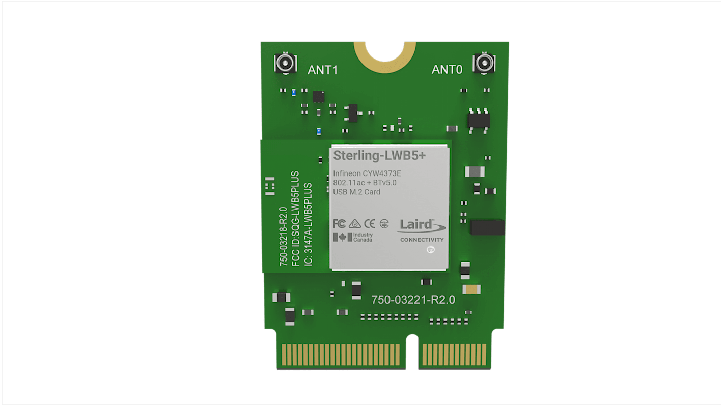 Ezurio, WiFi- og Bluetooth-modul, , 802.11a, IEEE 802.11ac, IEEE 802.11b/g, IEEE 802.11n, , UART, USB, 453-00049