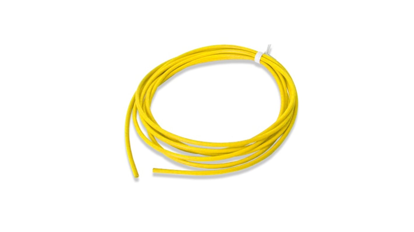 Mueller Electric Coolflex45 Series Yellow 5.26 mm² Hook Up Wire, 10 AWG, 1064, 3.05m, Silicone Insulation