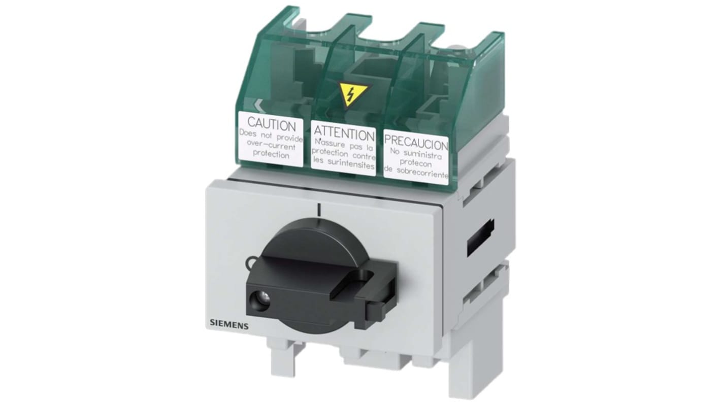 Sezionatore con interruttore Siemens 3LD5000-0TK11, corrente max 32A Integrato, 3, fusibile , fusibile Classe CC,