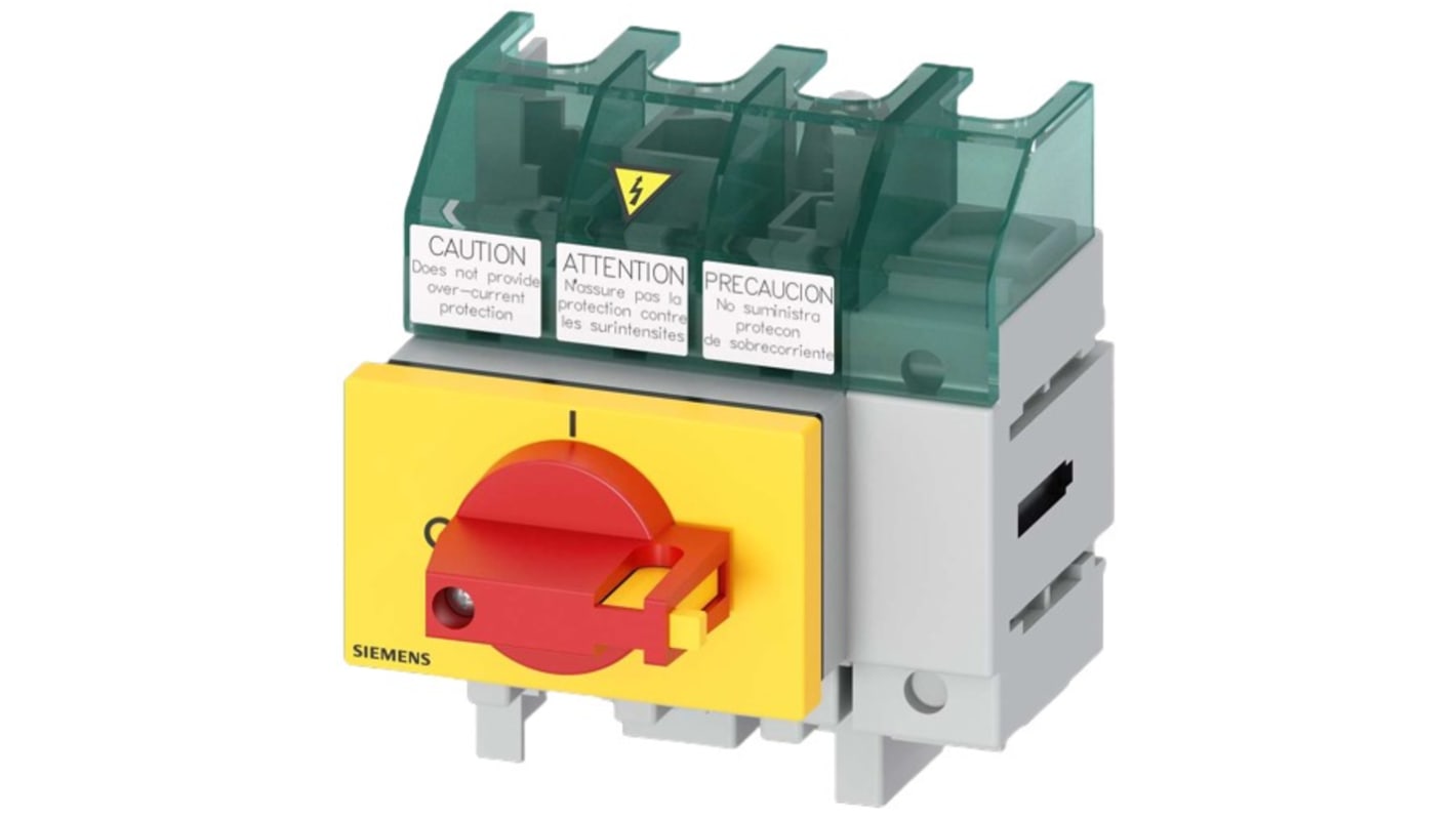 Sezionatore con interruttore Siemens 3LD5000-0TL13, corrente max 32A Integrato, 4, fusibile , fusibile Classe CC,