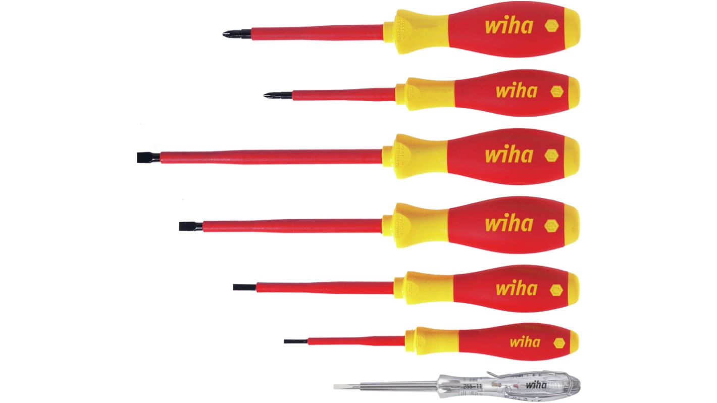 Wiha Phillips; Slotted Insulated Screwdriver Set, 7-Piece