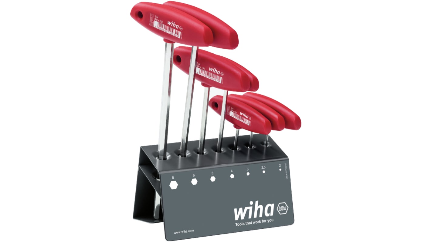 Wiha Tools 8 piece L Shape Metric Hex Key Set, 2 → 8mm