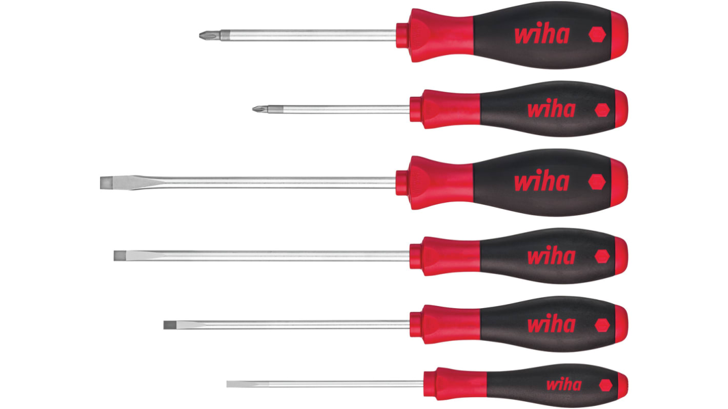 Wiha Pozidriv; Slotted Screwdriver Set, 6-Piece