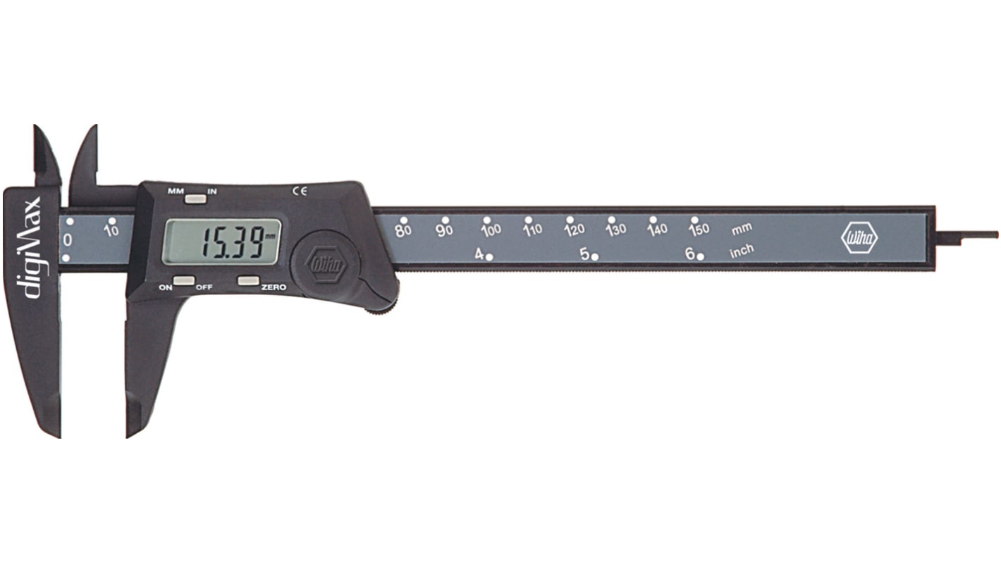 Wiha 150mm, 6in Digital Caliper Caliper, Imperial, Metric