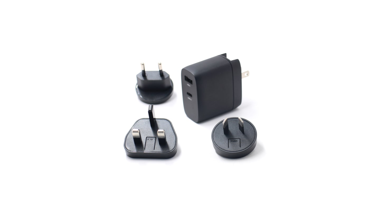 Okdo ROCK SBC – Netzteil Schwarz Universalstecker 5→20 V DC 2-Ausgangsstrom