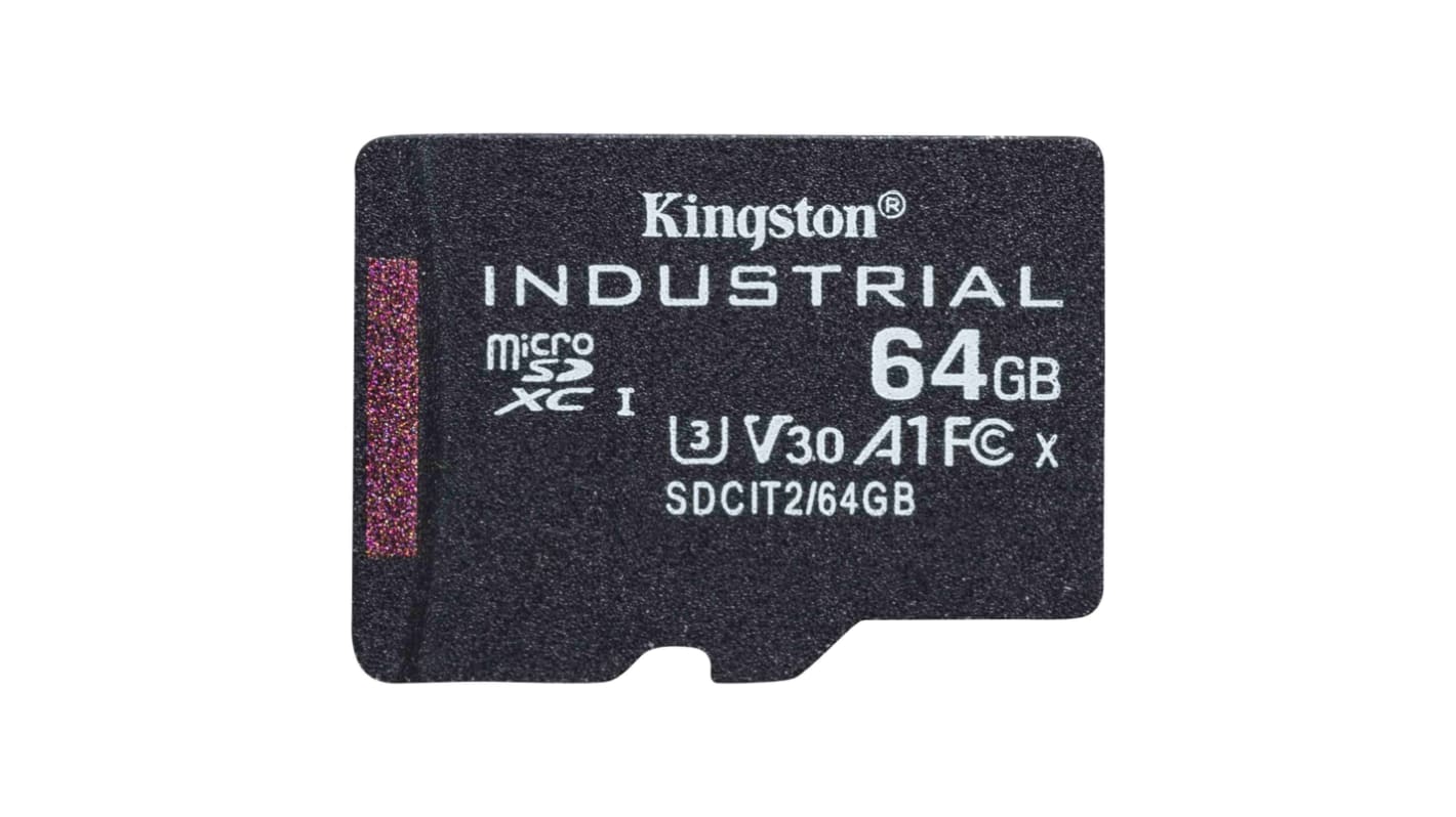 Kingston 64 GB Industrial MicroSDXC Micro SD Card, Class 10, UHS-I, U3, V30, A1