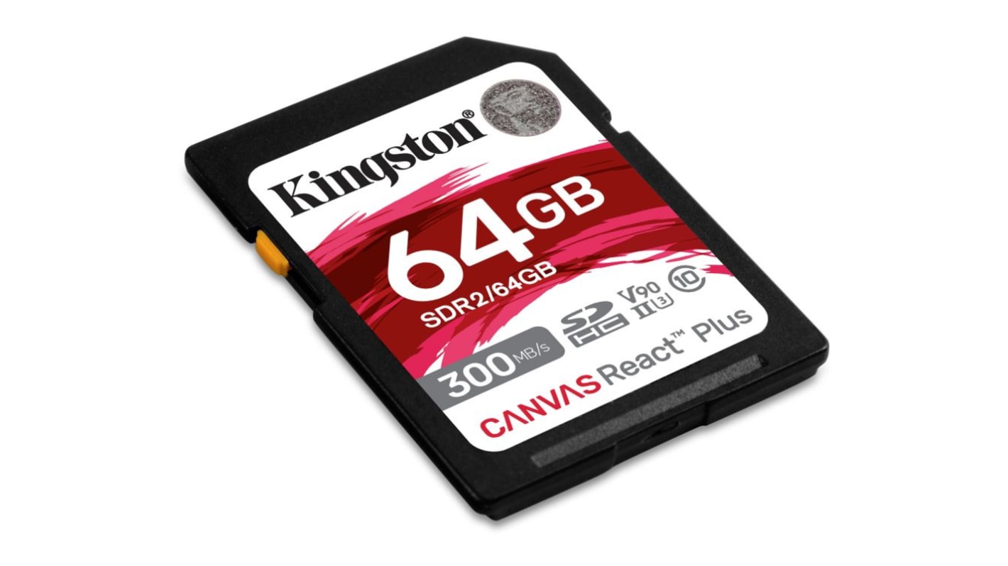 Karta SD SDXC 64 GB Ano Kingston, řada: CANVAS REACT PLUS -25 → +85°C