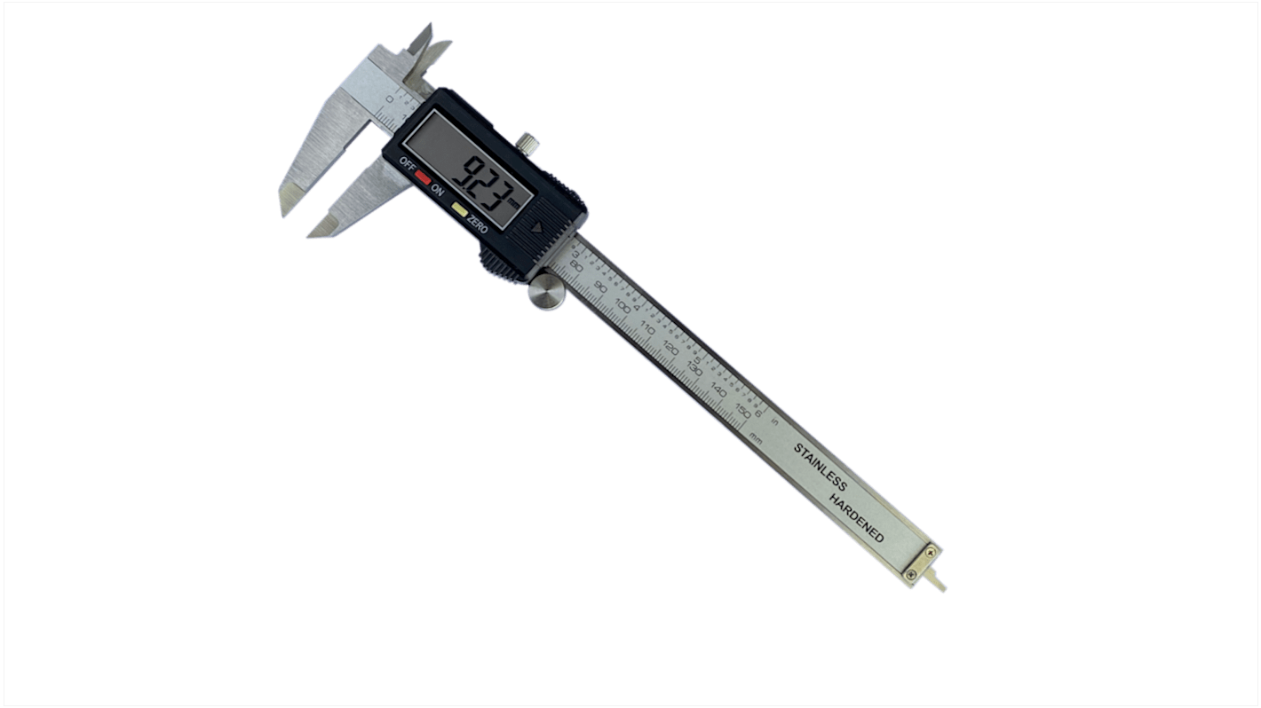 RS PRO 150mm Digital Caliper Caliper 0.01 mm Resolution, Metric With UKAS Calibration