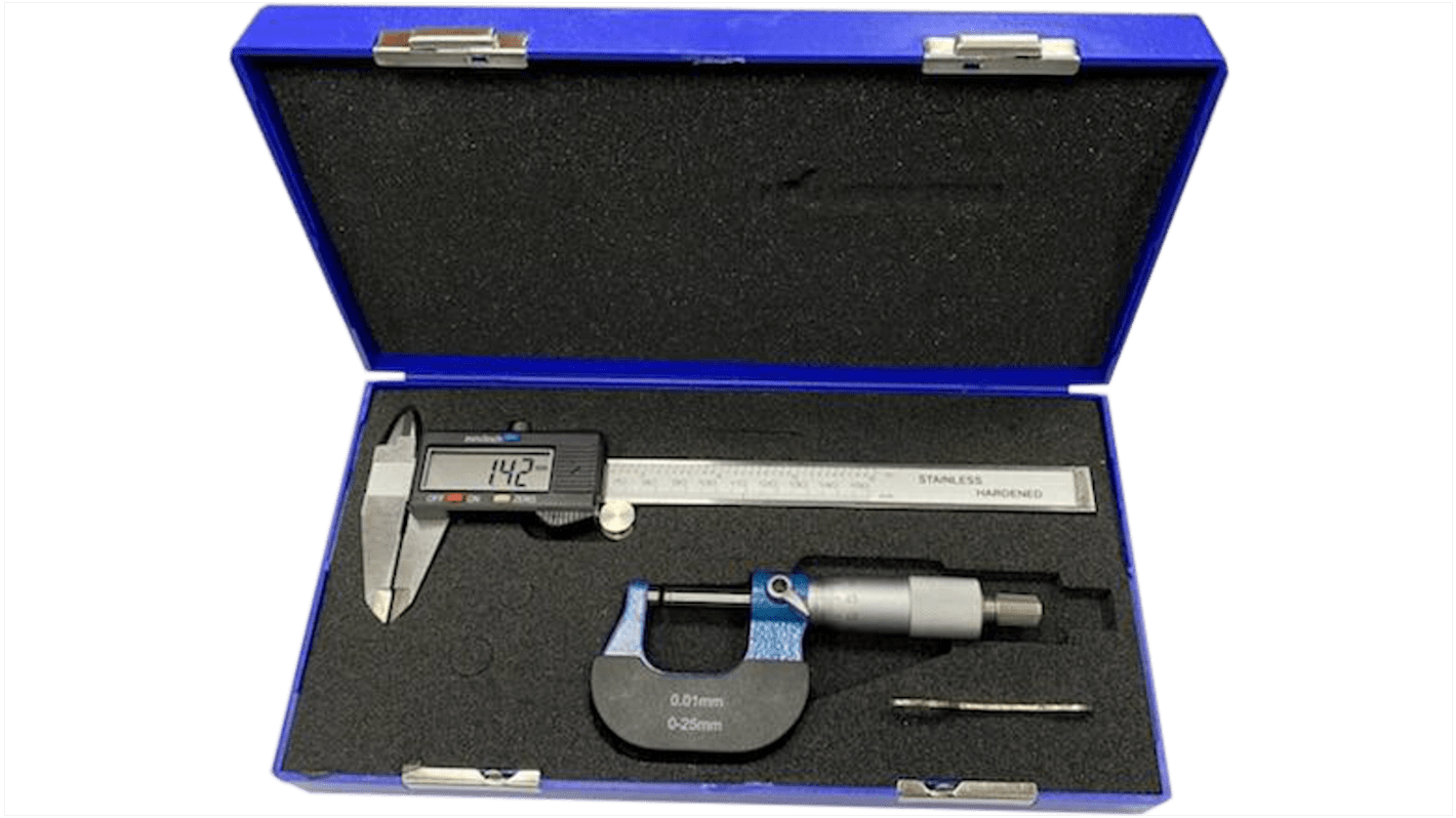 RS PRO Metric & Imperial Caliper and Micrometer Measuring Set With UKAS