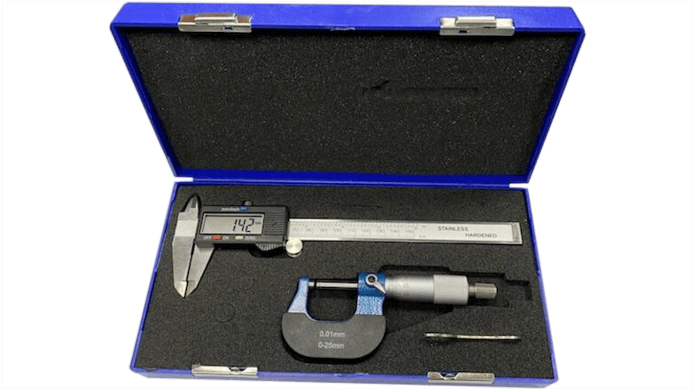 RS PRO Metric & Imperial Caliper and Micrometer Measuring Set With UKAS Calibration