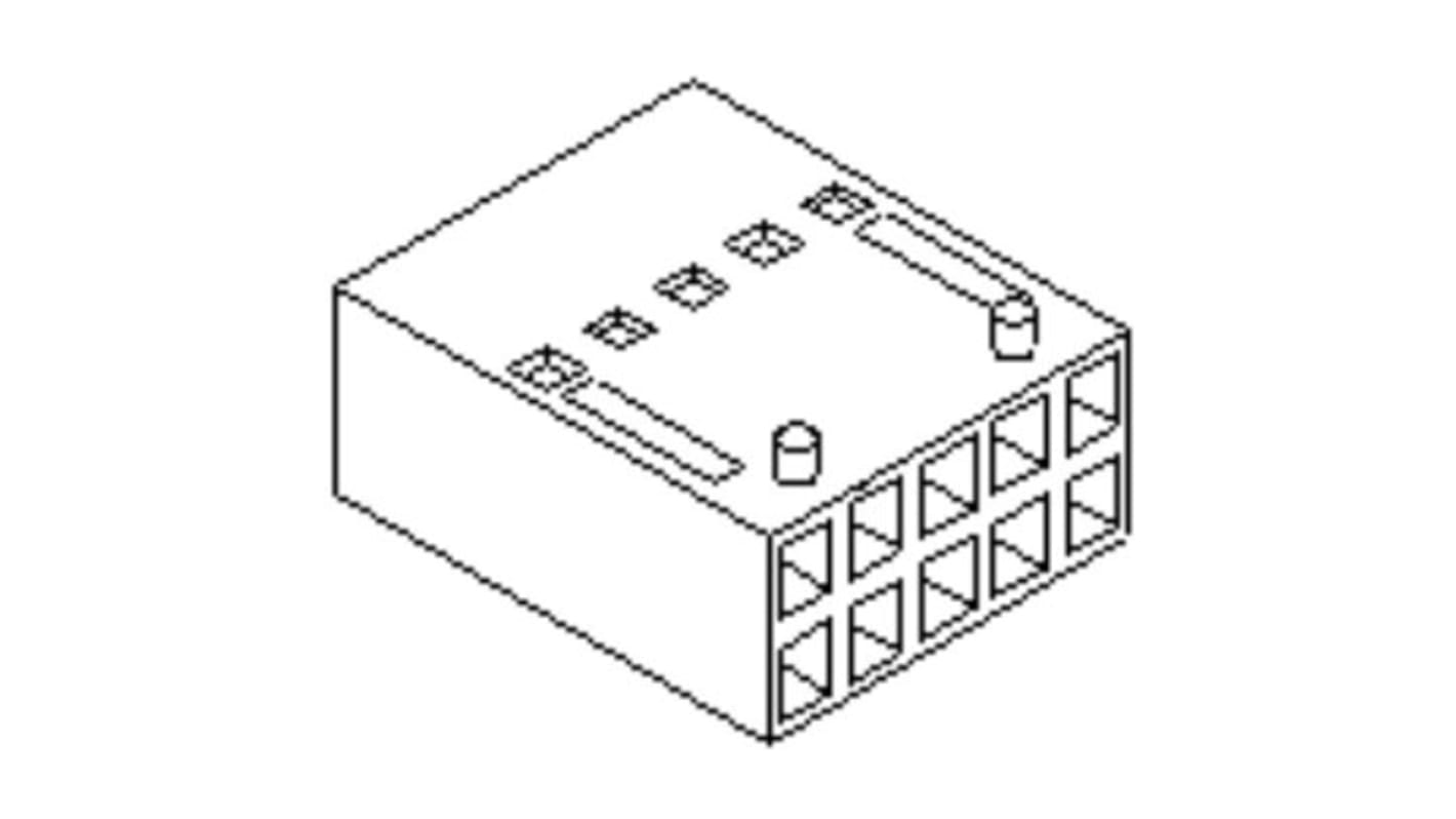 Carcasa hembra Molex 90143-0010, paso: 2.54mm, 10 contactos, 2 filas, Conector