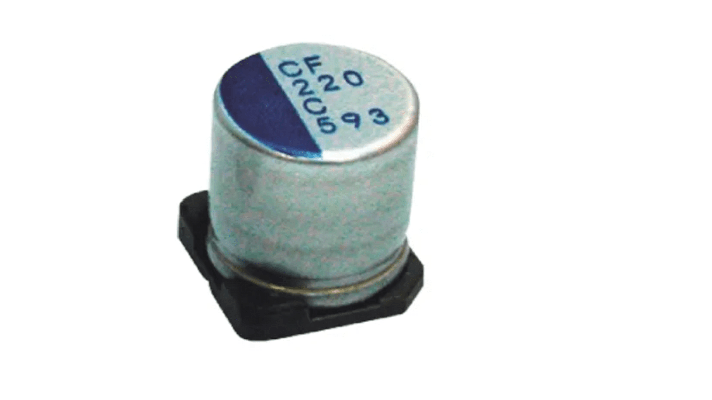 Condensador de polímero Nichicon, 120μF, 50V, Montaje en Superficie, encapsulado 8 x 12 mm