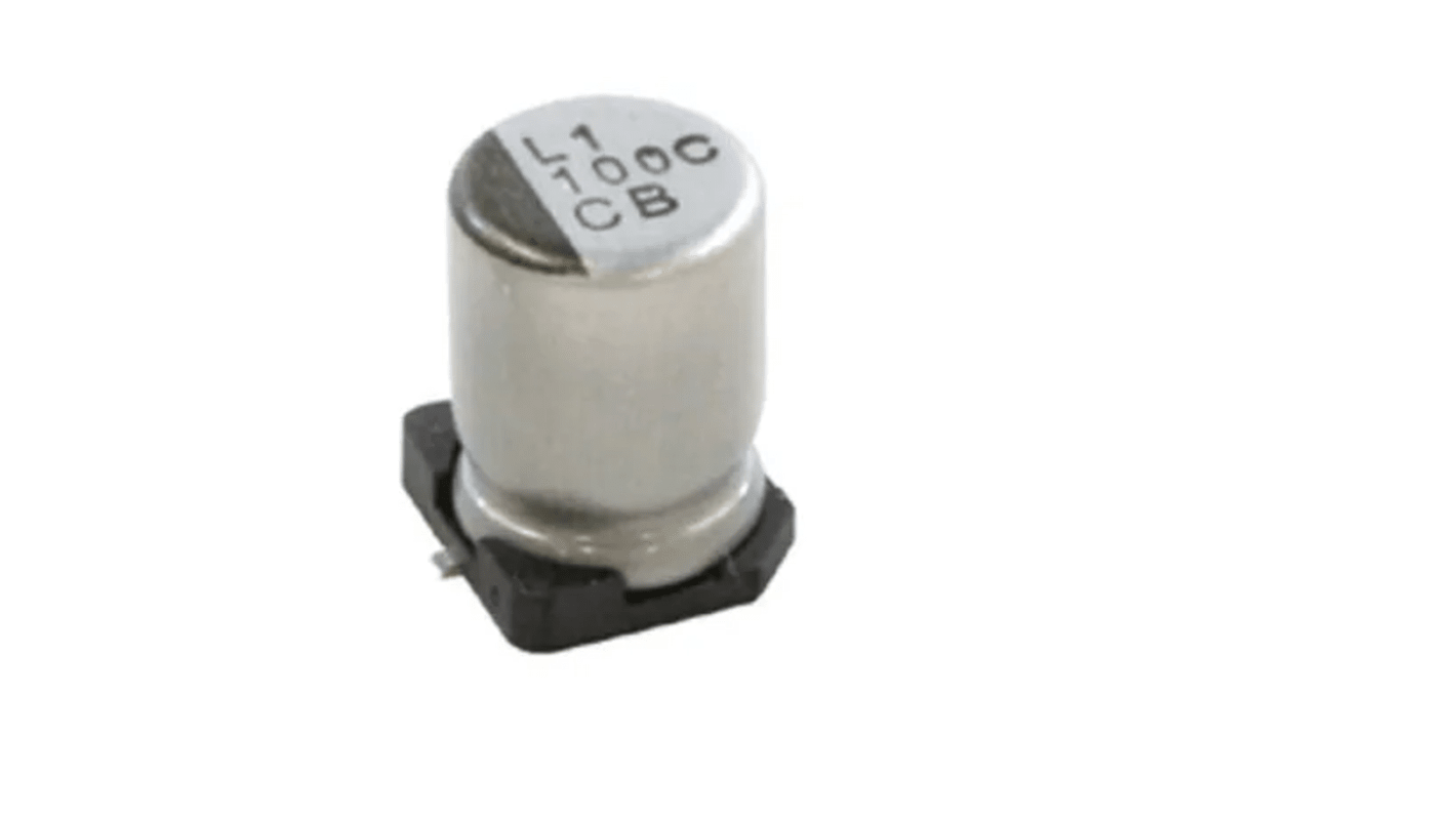 Condensador electrolítico Nichicon, 100μF, 16V dc, mont. SMD, 6.3 x 8.7mm