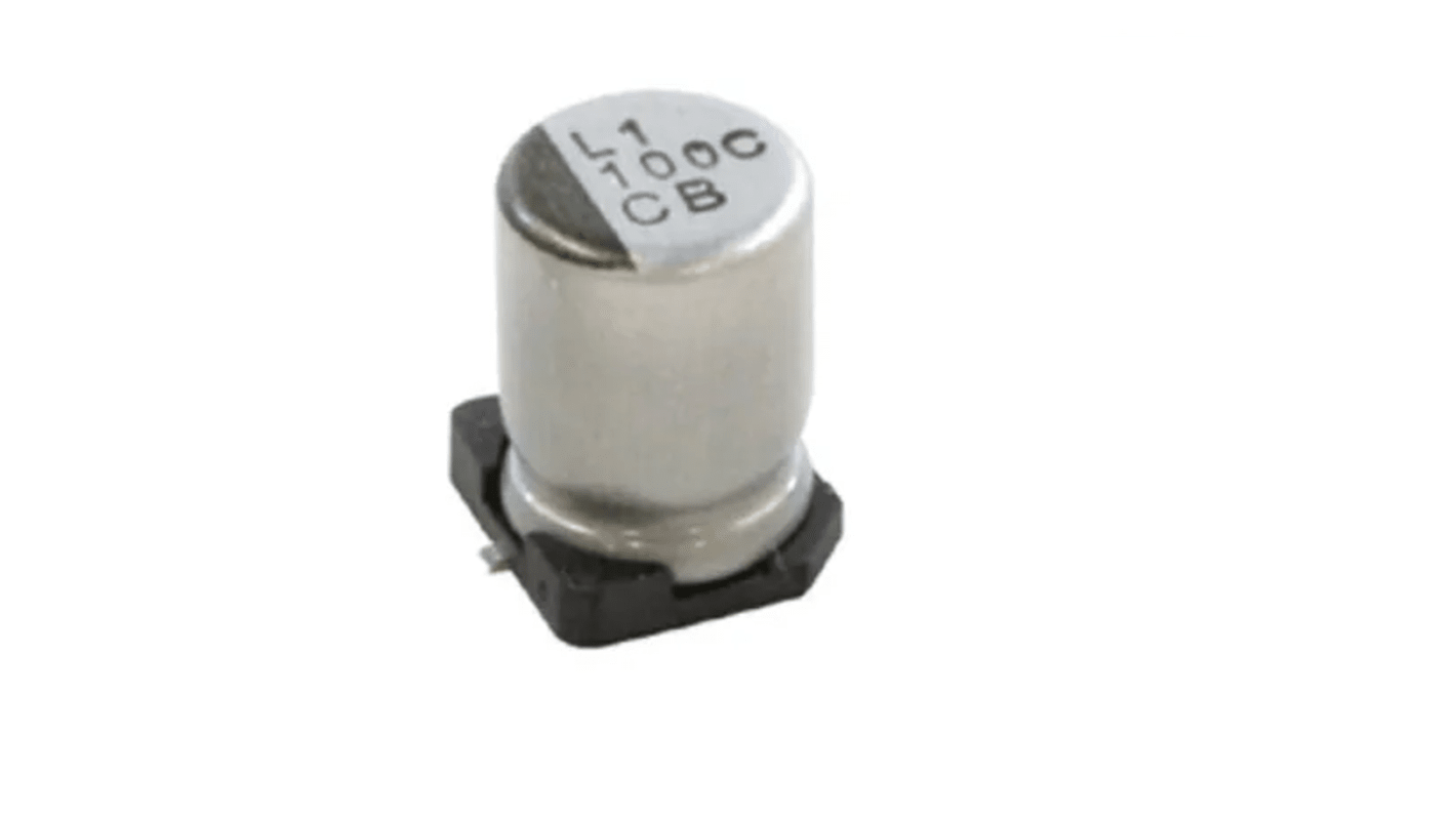 Nichicon 100μF Aluminium Electrolytic Capacitor 35V dc, Surface Mount - UCL1V101MCL6GS