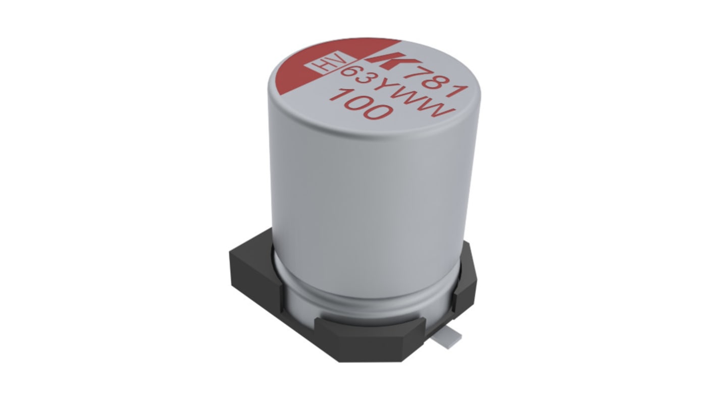 KEMET 100μF Surface Mount Polymer Capacitor, 63V