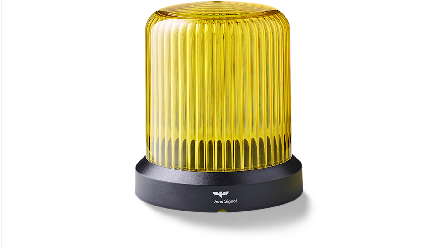 AUER Signal RDC Series Yellow Steady Beacon, 24 V ac/dc, Horizontal, Tube Mounting, Vertical, Wall Mounting, LED Bulb,