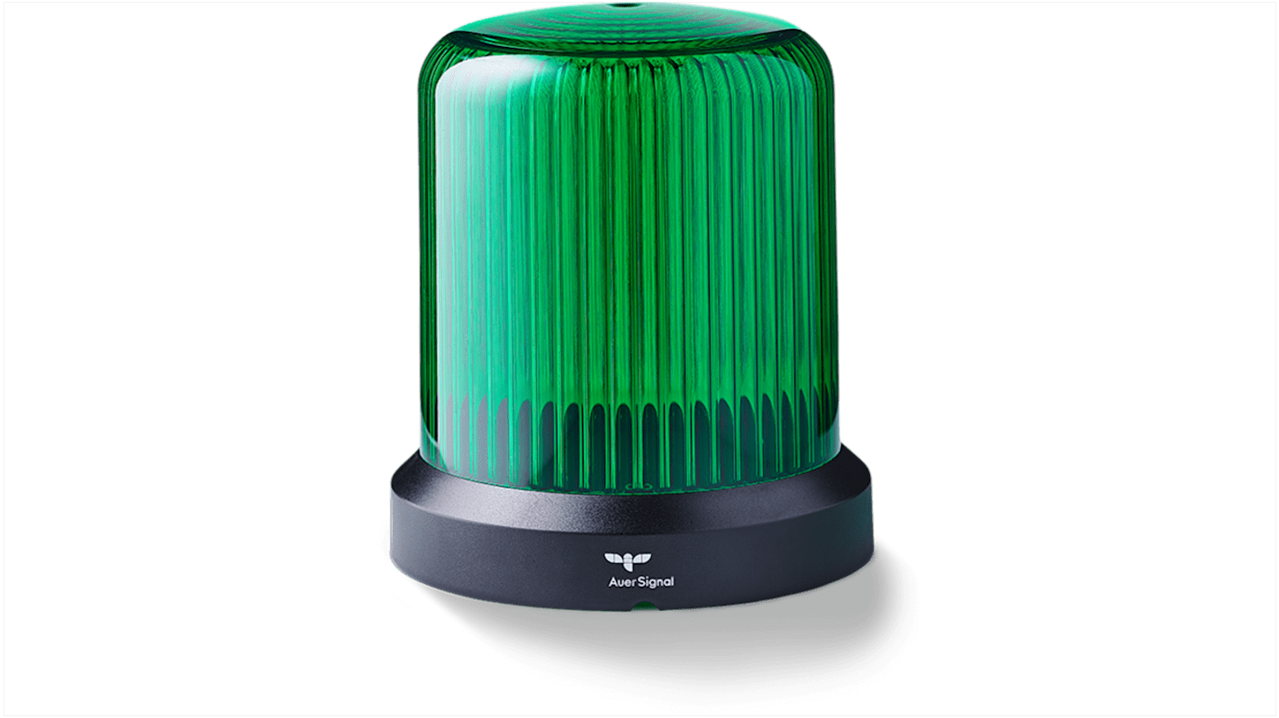 AUER Signal RDM Series Green Dimming, Flashing, Pulsating, Rotating, Steady, Strobe Beacon, 12 V dc, Horizontal, Tube