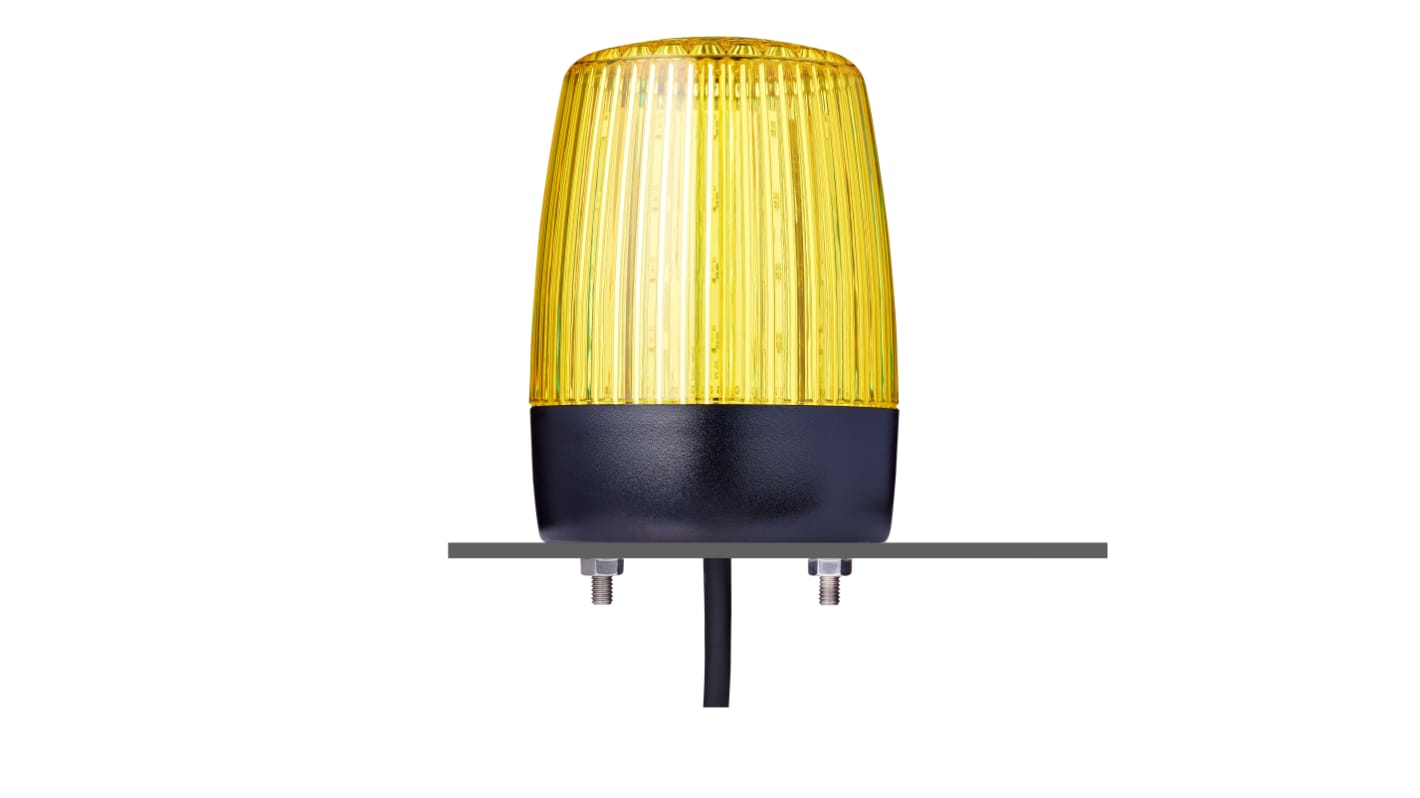 Lampa sygnalizacyjna LED 230/240 V. Migające, stałe Żółty Poziomo, montaż lampy, pionowo LED