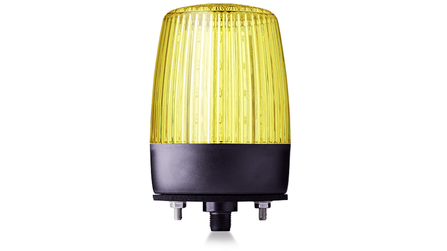 Lampa sygnalizacyjna LED 24 V AC/DC błyskanie, Obrotowe, Stałe, Stroboskop Żółty Poziomo, montaż lampy, pionowo LED