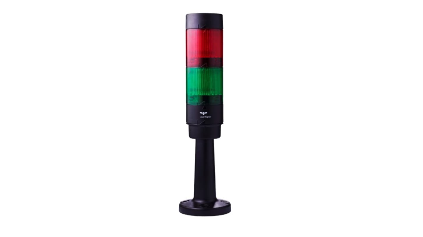 Torretta di segnalazione AUER Signal, 24 V c.c., LED, 4 elementi, lenti Rosso/Verde/Ambra/Blu