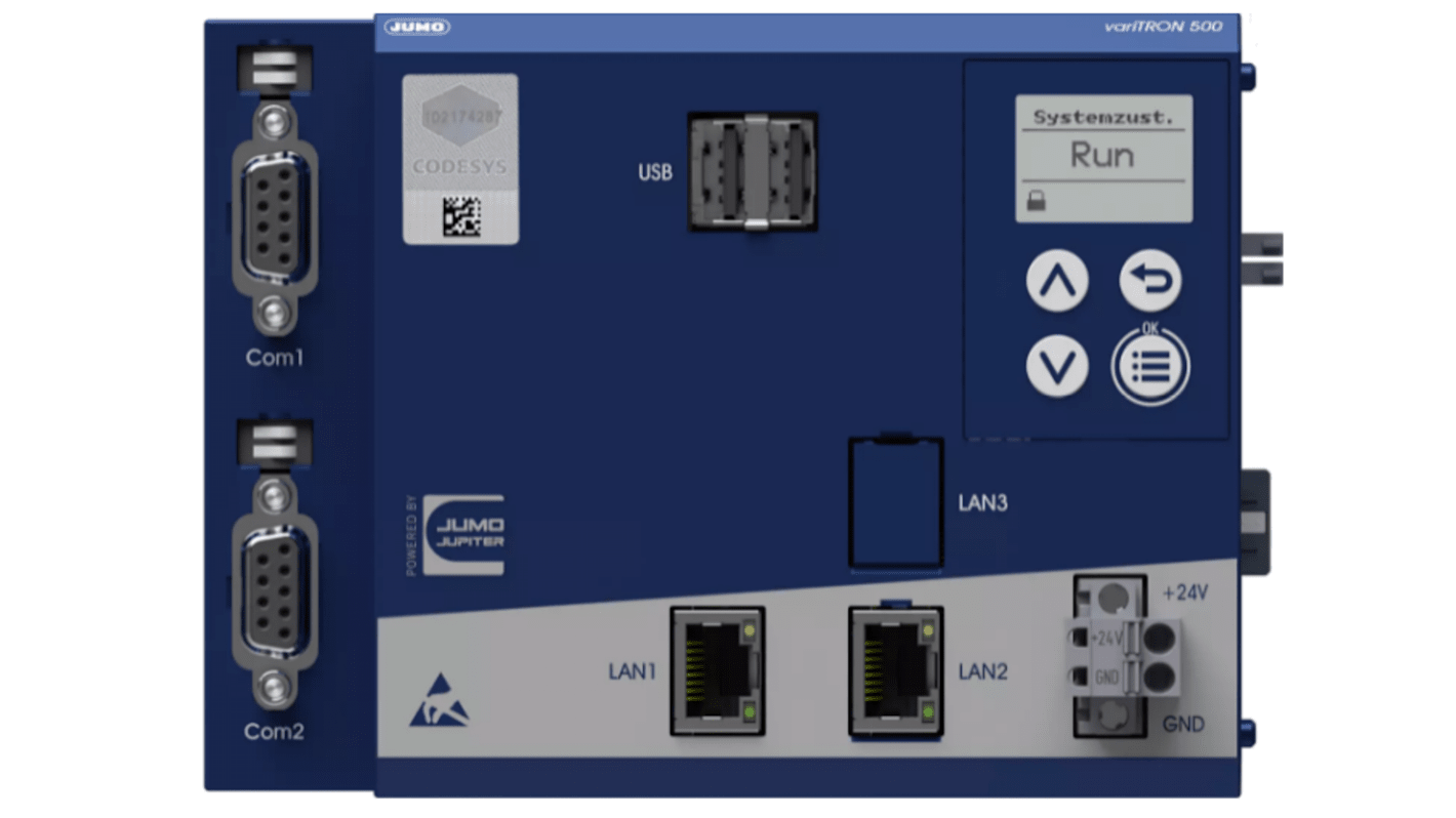 Computer industriale Jumo variTRON 500, CPU controller programmabile 135 x 101 x 101,5 mm 800 MHz IP20 25W 4