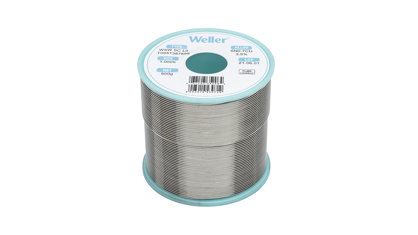 Weller Wire, 1mm Lead Free Solder, 228°C Melting Point