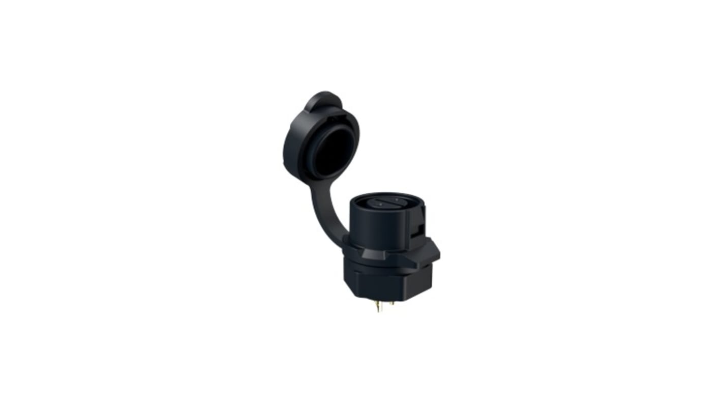 Amphenol Communications Solutions Circular Connector, 2 Contacts, Panel Mount, M12 Connector, Socket, IP67, MRD A Series