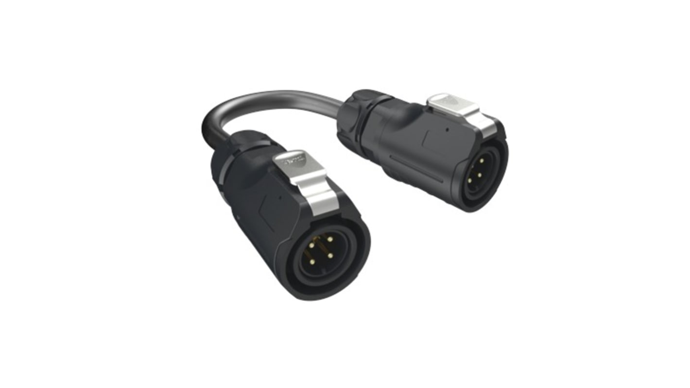 Amphenol Communications Solutions Straight Male M16 to Male M16 Sensor Actuator Cable, 3m