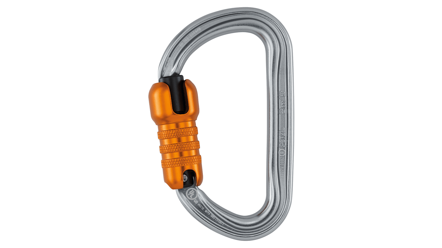 Mousqueton Petzl en Aluminium, verrouillage Triple action, ouverture de 18mm