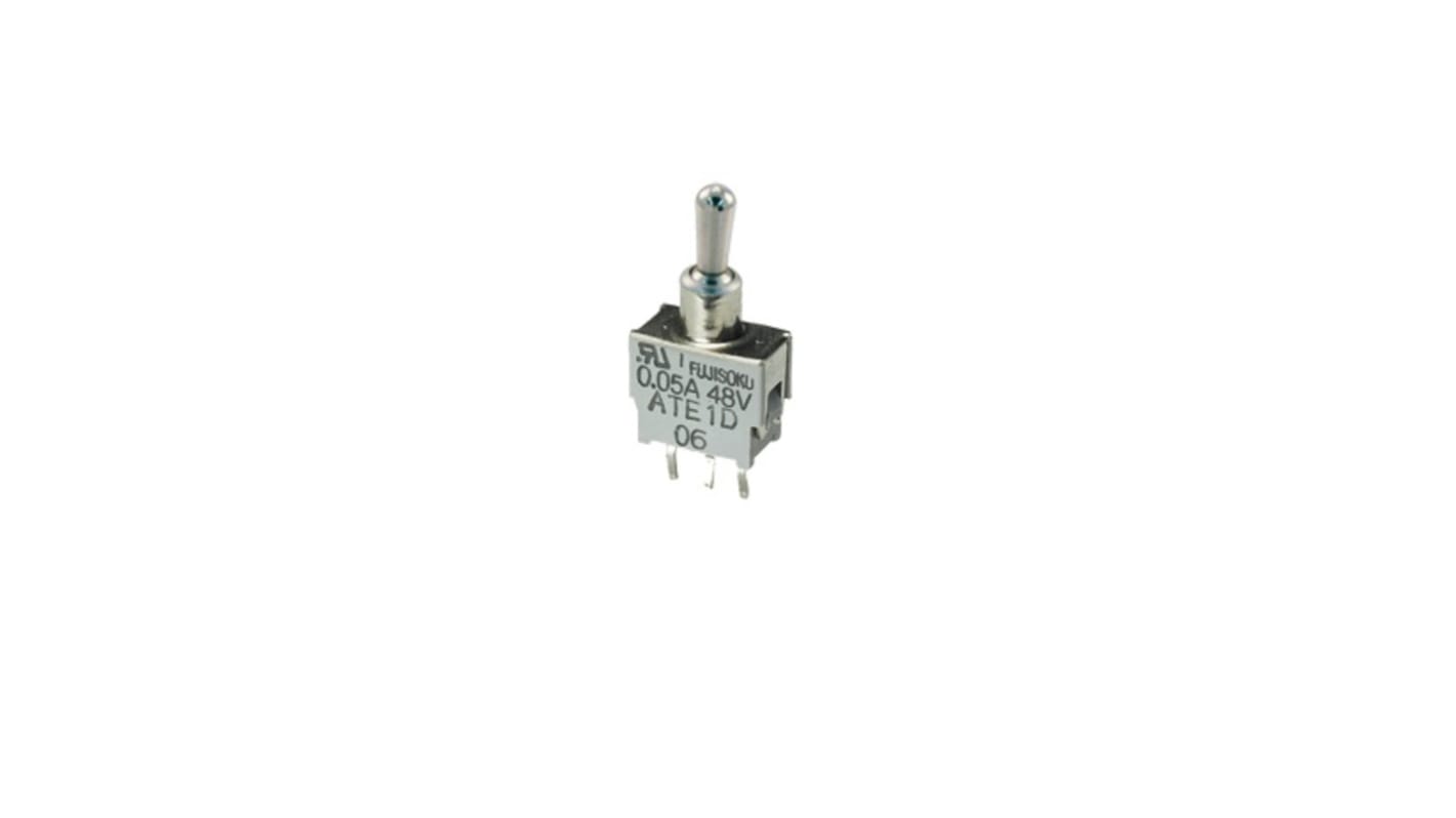 NIDEC COPAL ELECTRONICS GMBH Toggle Switch, PCB Mount, On-On, SPDT, PC Straight Terminal