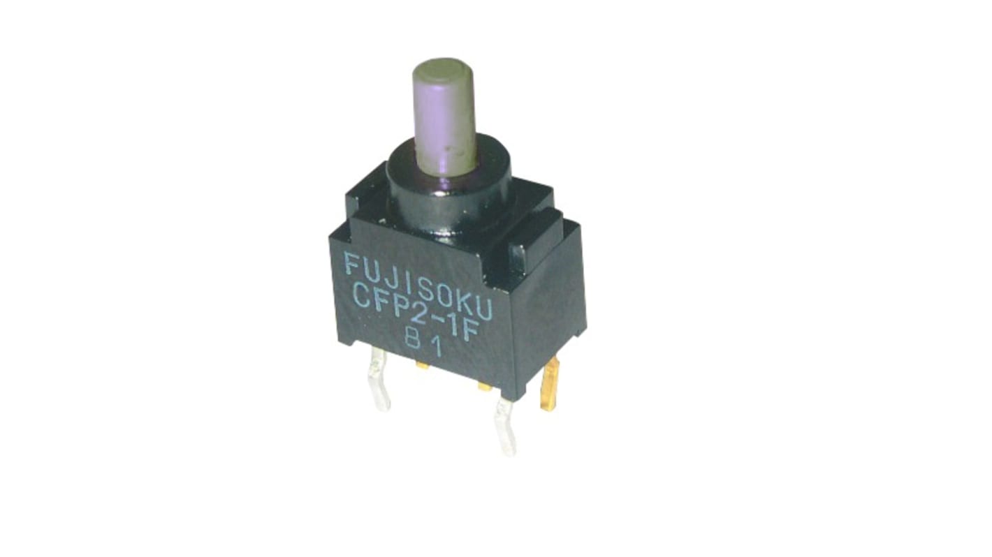 Interruptor de Botón Pulsador NIDEC COPAL ELECTRONICS GMBH CFP2, SPDT, On-(On), 28V, PCB