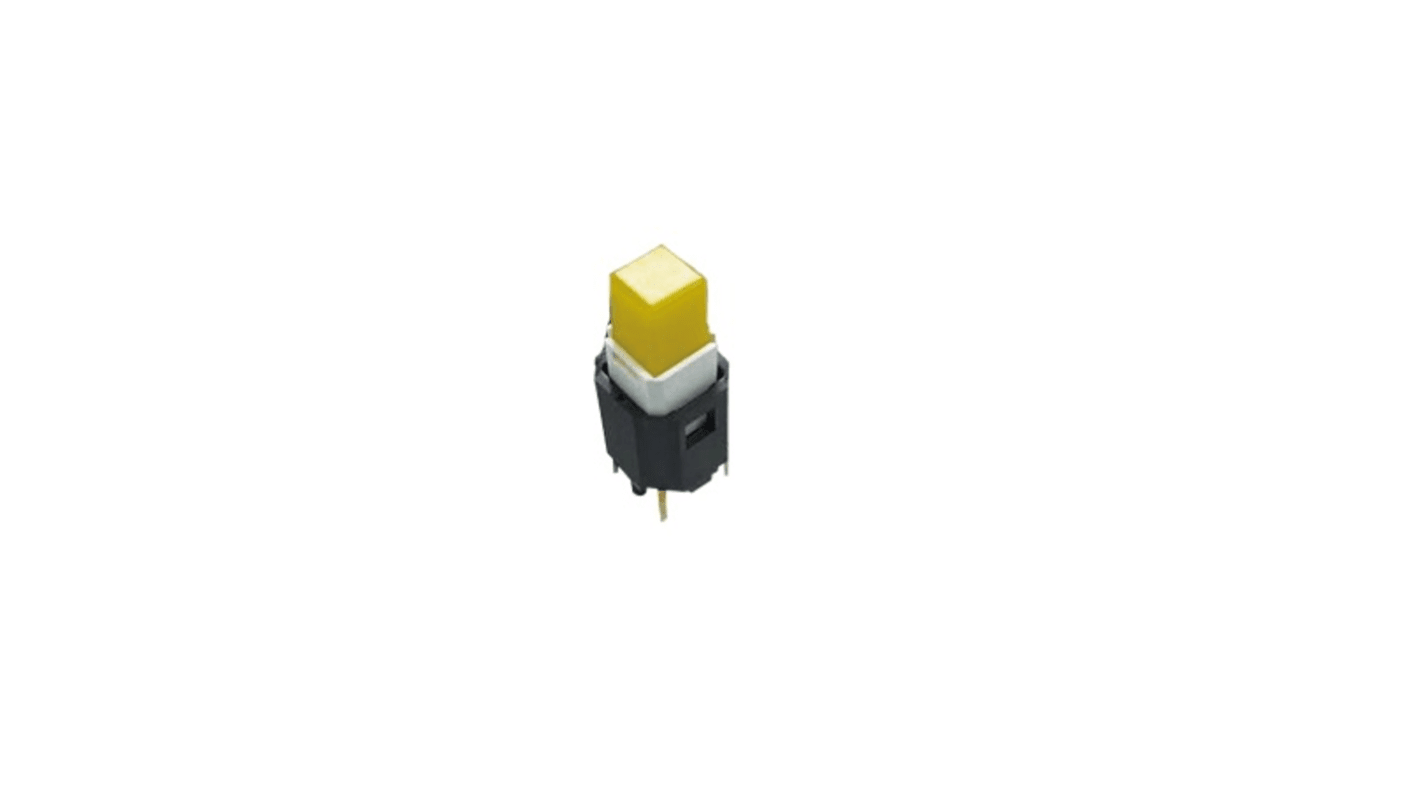 NIDEC COPAL ELECTRONICS GMBH CFPB Series Illuminated Push Button Switch, (On)-Off, PCB, SPDT, Yellow LED, 20V