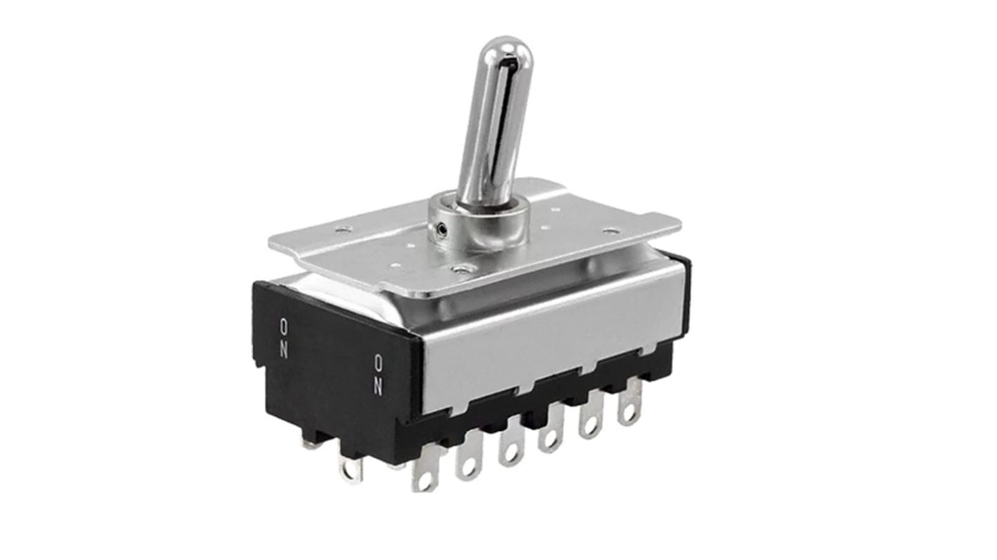 NIDEC COPAL ELECTRONICS GMBH Toggle Switch, Panel Mount, On-On, 6PDT, Solder Lug Terminal