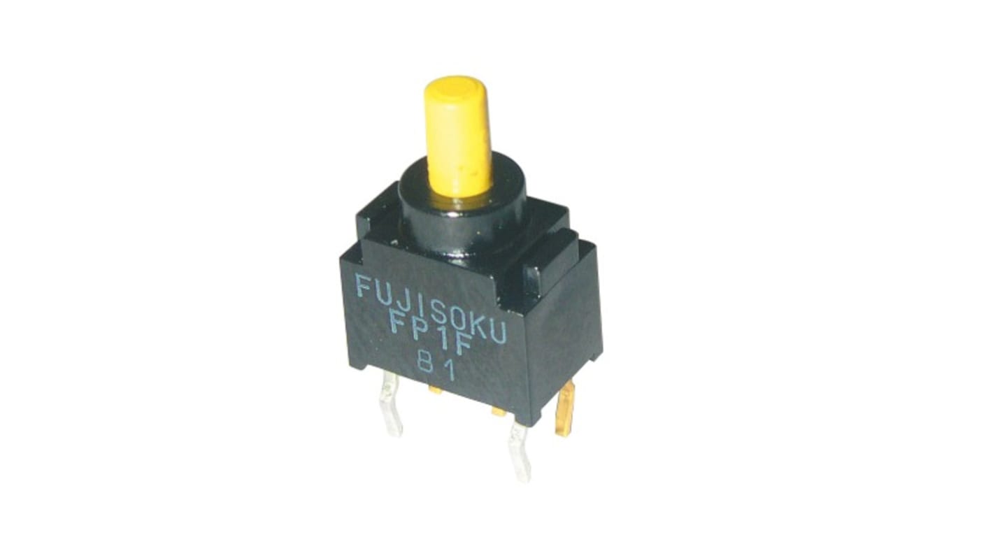 Interruptor de Botón Pulsador NIDEC COPAL ELECTRONICS GMBH FP, SPDT, On-(On), 28V dc, PCB