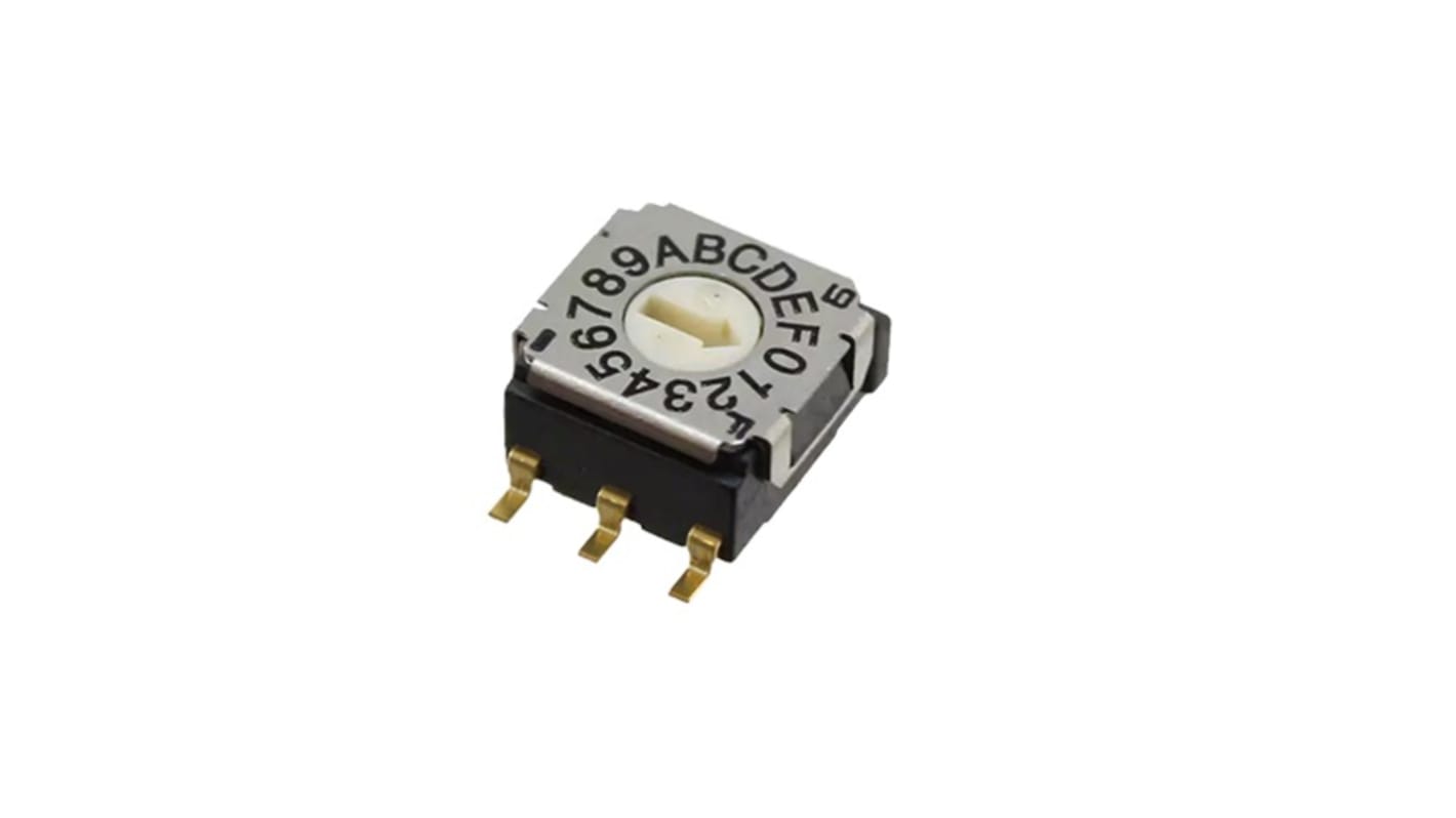 Przełącznik obrotowy, 100 mA, 5V dc, 16-położeniowy, NIDEC COPAL ELECTRONICS GMBH SH-7000