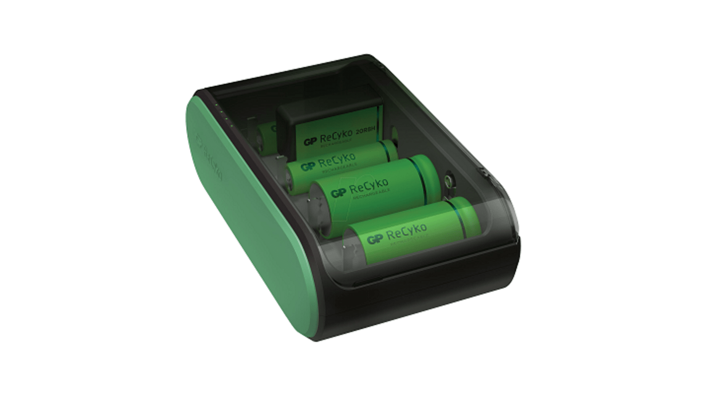 Chargeur de batterie Gp Batteries B631, recharge 6 piles 9V, AA, AAA, C, D, 2.8V