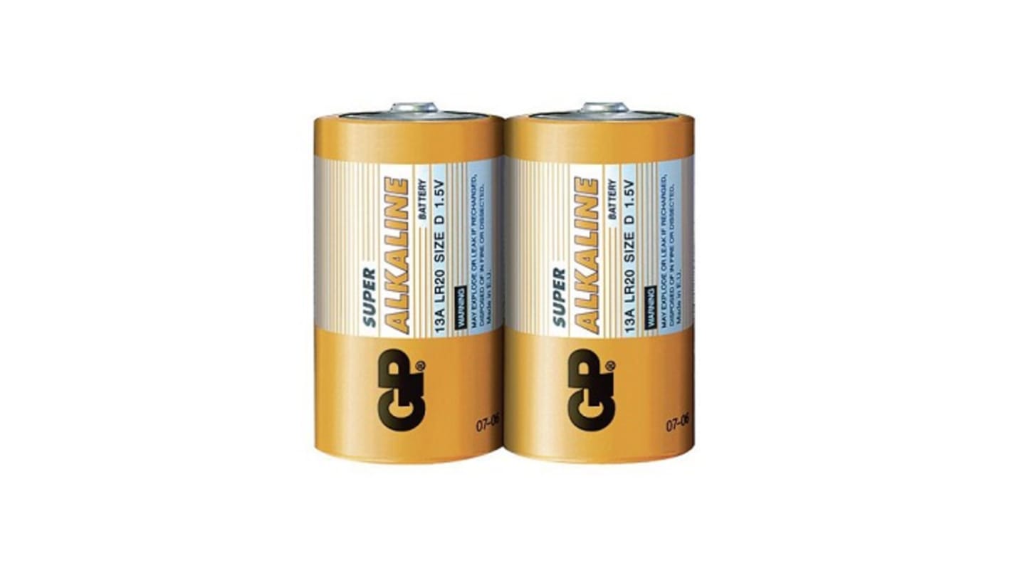 Pilas D, GP Batteries Ultra Alkaline, 1.5V, terminal tipo